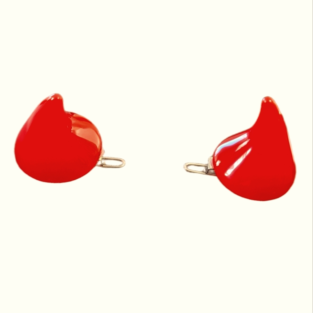 2PC Devil horn hair clips, Red, purple, or black (choose your colour)